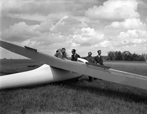 The Duke of Edinburgh at Nympsfield, headquarters of the Bristol Gliding Club
