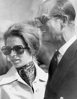 01440 Prints: The Duke of Edinburgh pictured with Princess Anne. August 1973