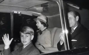 The Duke of Edinburgh. Prince Edward waving as he arrives at Westminster Abbey with Queen