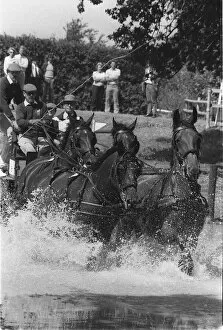 Images Dated 17th August 1986: The Duke of Edinburgh, Prince Philip, carriage racing. August 1986