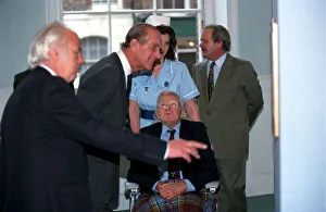 01415 Prints: The Duke of Edinburgh, Prince Philip with Cartoonist Carl Giles at exhibition of