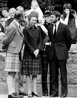 The Duke of Edinburgh. Prince Philip with Princess Anne and Prince Andrew (beard)