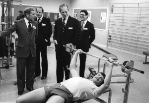 The Duke of Edinburgh. Prince Philip visits the Brittania Leisure Centre in Shoreditch