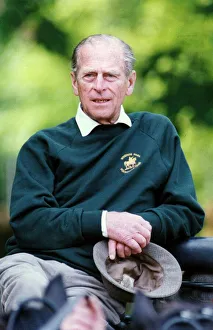 01440 Prints: The Duke of Edinburgh. Prince Philip watching carriage driving at Windsor. May 1994