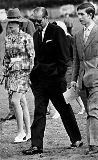 The Duke Of Edinburgh. Prince Phillip with Prince Charles and Princess Anne. July 1970