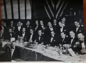 1947 Prints: The Duke of Edinburghs stag night, Menu - the menu shows the Dukes Signature too