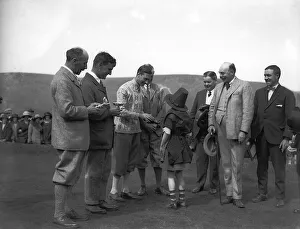 00130 Prints: The Duke of York Evan Williams & F Hodges May 1924 at a golf tournament