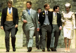The Duke of York Prince Charles Prince Edward and Princess Anne at the wedding of Lady