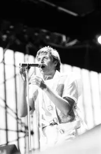 Duran Duran in Concert at Villa Park, Birmingham, Saturday 23rd July 1983. Simon Le Bon