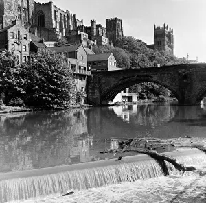 00755 Prints: Durham City, County Durham. Durham Cathedral and the River Wear. 24th May 1969