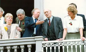 Durham Miners Gala - Arthur Scargill and Tony Benn have plenty to discuss