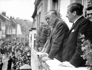 Durham Miners Gala - Mr Harold Wilson accompanied by Vic Feather and Mr Jim Callaghan