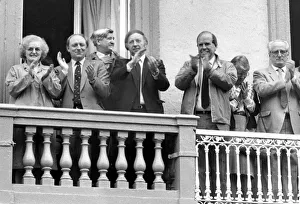 Trades Union Prints: Durham Miners Gala - Neil Kinnock and Arthur Scargill watch the parade pass by