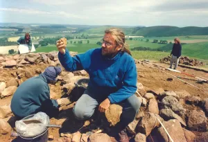 Durham University archaeologist Max Adams athe the burial site high in the Breamish