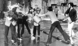 Durham University students got a soaking during the multi-legged race which was one of