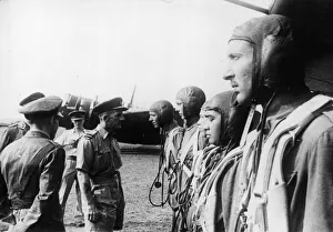 Dutch airplanes on an airfield in British Malaya. Via Air Marshal Pulford greets