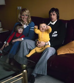 Baby Prints: Dutch footballer Johan Cruyff relaxing at home with his wife Danny