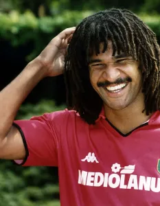 Dreadlocks Prints: Dutch footballer Ruud Gullit of AC Milan 31st July 1988
