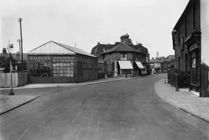 Bread Prints: E. Plested garage and Westons bakery at the north end of Cowley Road, Uxbridge