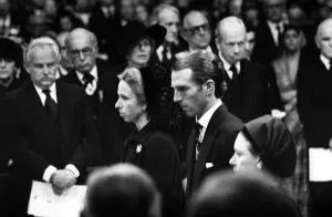 00006 Prints: Earl Mountbatten Funeral 1979 Princess Anne attending the funeral