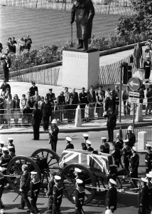 00006 Prints: Earl Mountbatten Funeral, Sep 1979 The coffin is taken down the Mall
