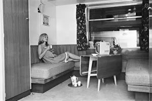 The Earls Court Caravan Show, in London. 1965. Picture shows a model