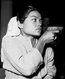 Images Dated 22nd November 2011: Eartha Kitt backstage at rehearsals for TV play Valiant 7th May 1956