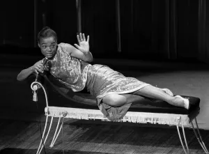 00097 Prints: Eartha Kitt with performing on stage during a dress rehearsal of the Royal Variety show