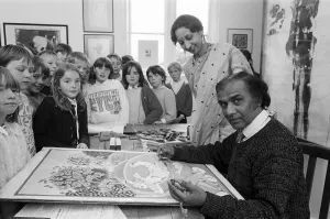 Visiting Prints: When East meets West... depicting a scene from a famous Indian legend is distinguished