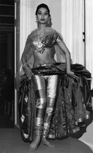 Tights Prints: East met west in London This London theatre costume is made from Lurex, a metallic yarn