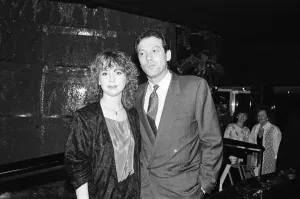 Disco Prints: EastEnders stars Leslie Grantham and Susan Tully attend the opening of Paradise Lost