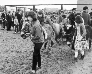 00442 Prints: Easter Monday at Coventry Zoo. The pony rides were popular drawing the longest queues