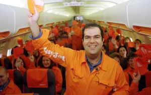 Easyjet Demonstration 1998 with Stelios Haji Ioannou Owner and workers