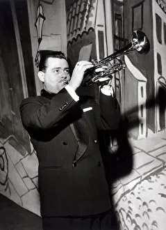 Trumpet Prints: Eddie Calvert, Trumpetier Musician Playing trumpet Circa 1960 A&copy