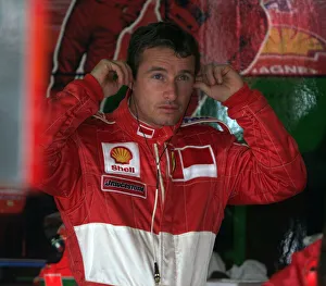 Eddie Irvine during afternoon practice session at Silverstone before the 1999 Brish Grand