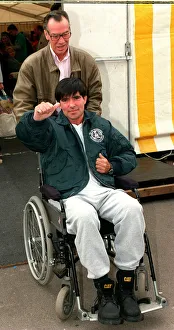 Eddie Kidd at the childrens party in Battersea Park July 1997 Eddie was paralaysed after