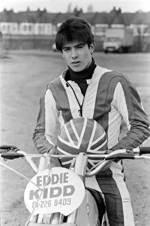 Racing Collection: Eddie Kidd motor cycle stunt rider Eddie Kidd, Britains answer to Evel Kneivel