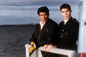 Eddie Kidd Stuntman with fellow Stuntman Richard Good A©Mirrorpix