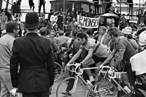 Eddy Merckx (Belgium rider number 21) pictured competing in the World Cycling