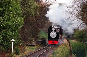 Rural Scene Prints: Edie Dyke aboard one of the steam trains at the South Tyneside Railway in Alston