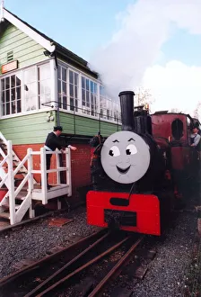 Edie Dyke aboard one of the steam trains at the South Tyneside Railway in Alston