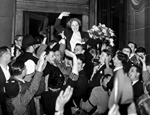 Conservatives Prints: Edith Pitt, Conservative MP for Edgbaston is cheered by supporters after results are