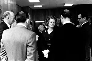 Political Icons Prints: Education Minister Margaret Thatcher at Sunderland to open the Wearside College of