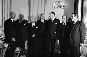 Statesmen Prints: Edward Heath April 1962 Conservative MP at a meeting of the Common market six