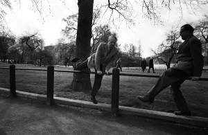 00156 Prints: Edward Heath walks in the park with Reginald Maulding March 1966
