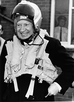 Edward Ted Heath British Prime Minister before taking a helicopter trip to Devonport