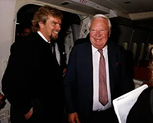 Edward Ted Heath ex Prime Minister after bringing British hostages back from Bagdad Iraq