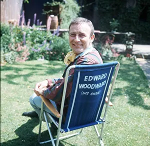 Edward Woodward actor sits in garden June 1970 Dbase MSi