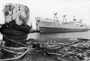 Cleveland Prints: The Egton, the last ship to be built at Whitby seen here at her berth in Hartlepool dock