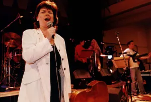 Onstage Prints: Elaine C Smith actress comedian singer singing microphone on stage with band
